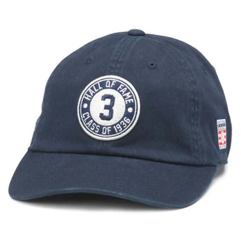 Mens Babe Ruth Signature and Jersey Number Navy Adjustable Cap 