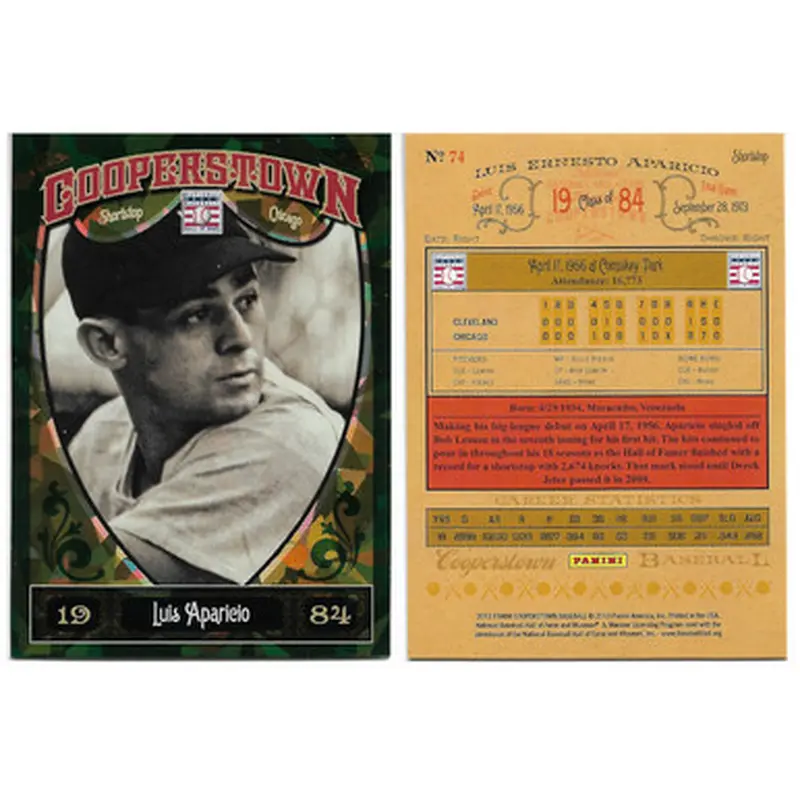 Luis Aparicio 2013 Panini Cooperstown Green Crystal # 74 