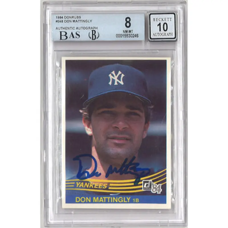 Don Mattingly Autographed Rookie Card 1984 Donruss # 248 (Beckett) 