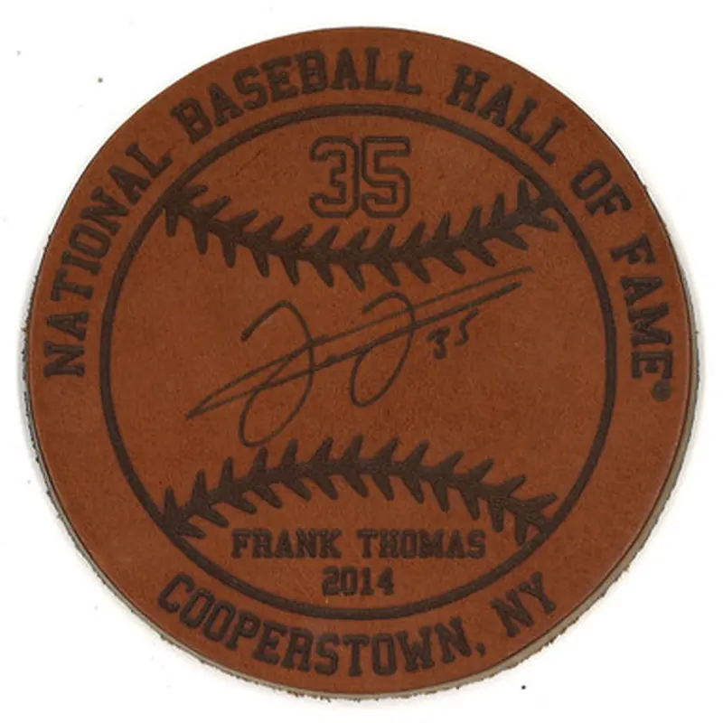 Frank Thomas Baseball Hall of Fame 2014 Inductee Leather Engraved Coaster 