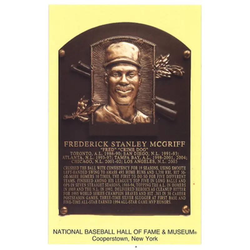 Fred McGriff Baseball Hall of Fame Plaque Postcard 