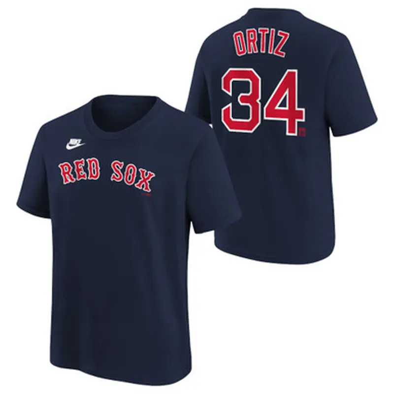 Youth Nike David Ortiz Boston Red Sox Navy Name & Number T-Shirt Size L