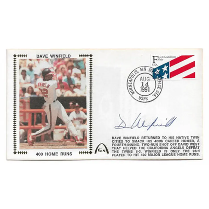 Dave Winfield Autographed First Day Cover - 1991 400th Home Run (JSA) 