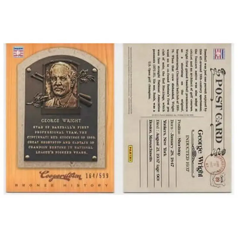 George Wright 2012 Panini Cooperstown Bronze History Baseball Card Ltd Ed of 599 