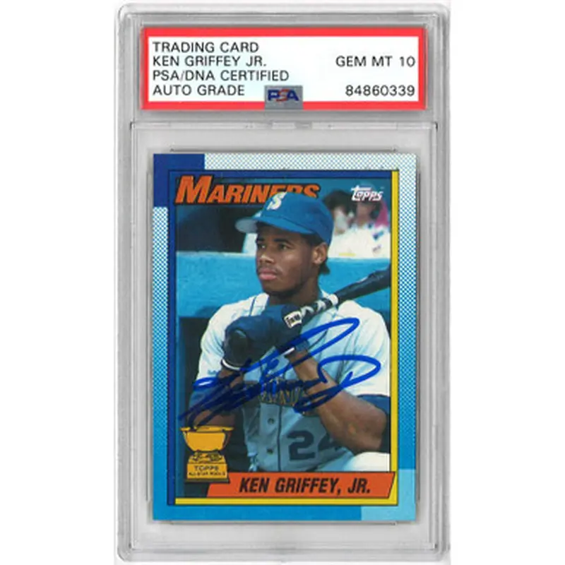 Ken Griffey Jr. Autographed Baseball Card 1990 Topps Traded # 336 (PSA) 