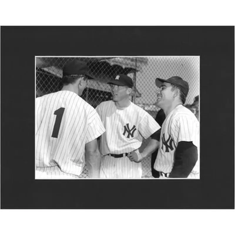 Matted 8x10 Photo- Mickey Mantle, Billy Martin and Yogi Berra 