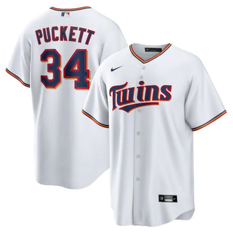 Mens Nike Kirby Puckett Minnesota Twins Cooperstown Collection White Jersey Size L