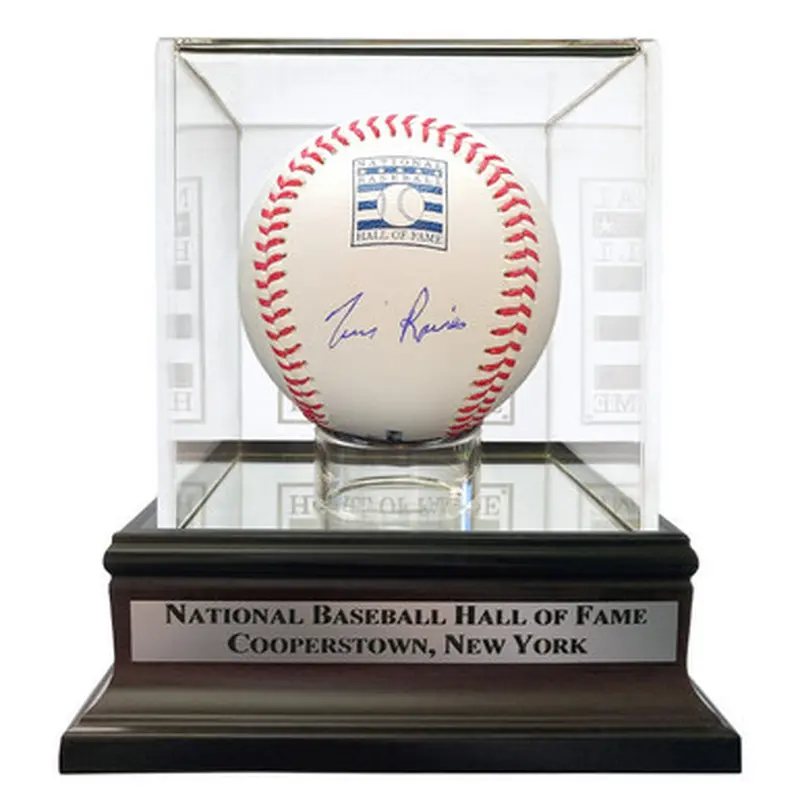 Tim Raines Autographed Hall of Fame Logo Baseball with HOF Case (Beckett) 
