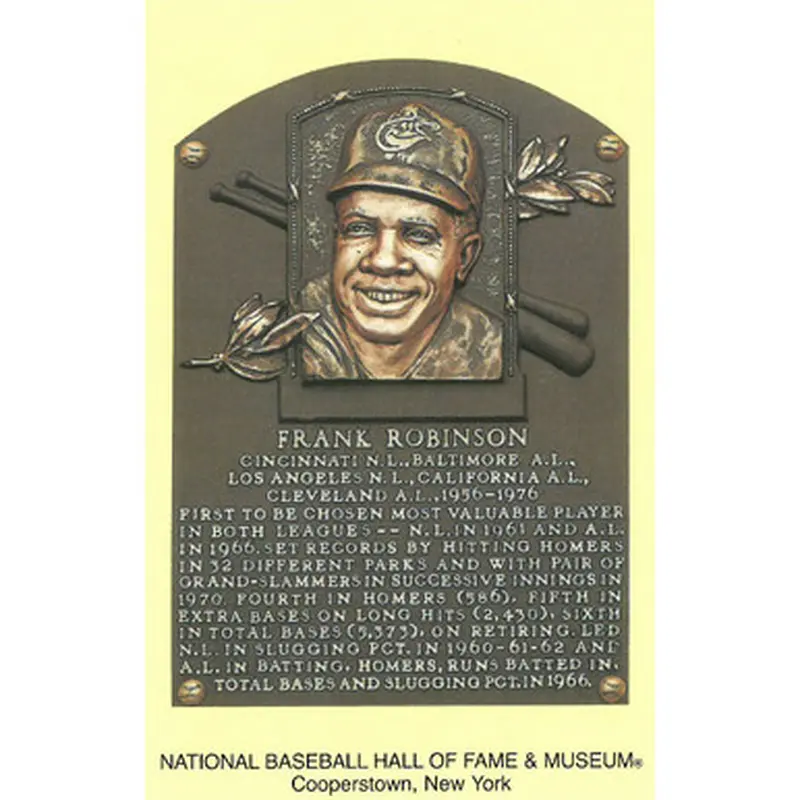Frank Robinson Baseball Hall of Fame Plaque Postcard 