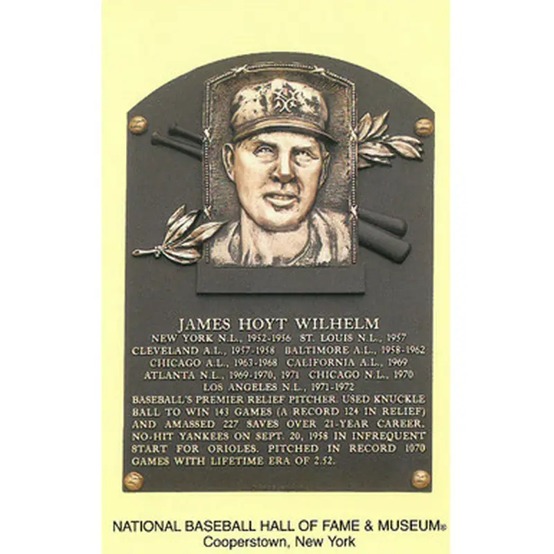 Hoyt Wilhelm Baseball Hall of Fame Plaque Postcard 
