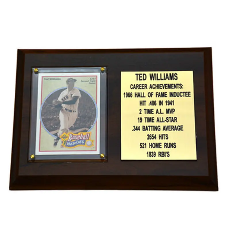 Ted Williams Boston Red Sox 8" x 6" Baseball Card Deluxe Plaque 