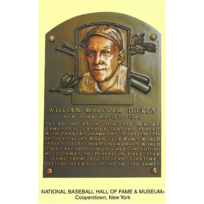 Bill Dickey Baseball Hall of Fame Plaque Postcard 