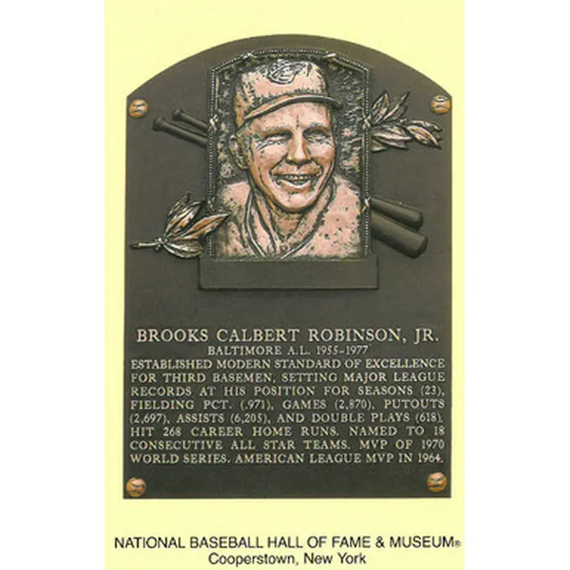 Brooks Robinson Baseball Hall of Fame Plaque Postcard 