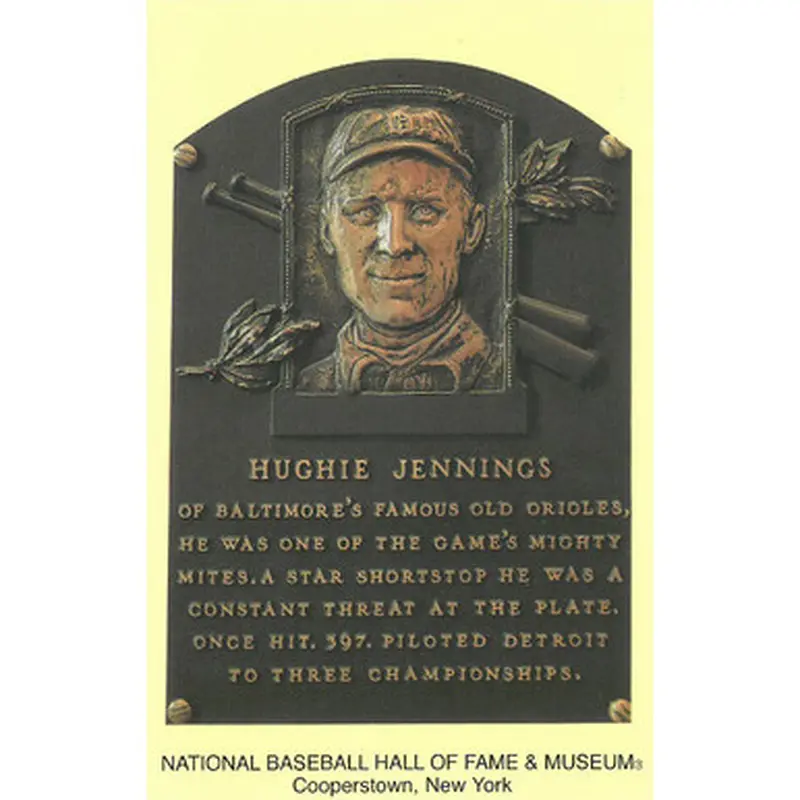 Hugh Jennings Baseball Hall of Fame Plaque Postcard 