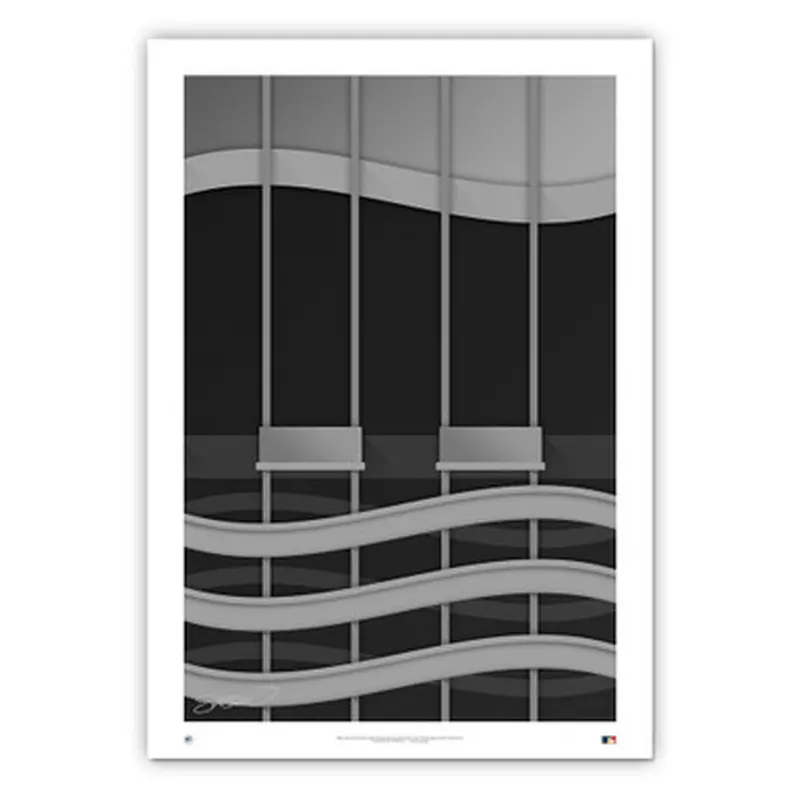 Kingdome Minimalist Ballpark Collection 14 x 20 Fine Art Print by artist S. Preston 