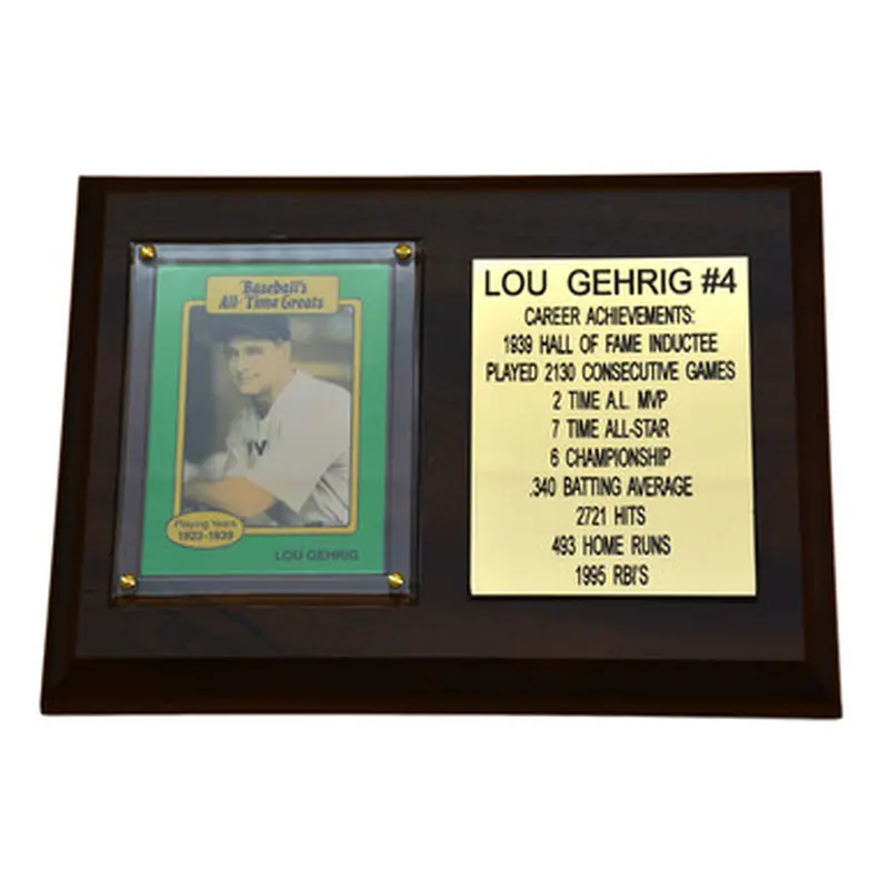 Lou Gehrig New York Yankees 8" x 6" Baseball Card Deluxe Plaque 