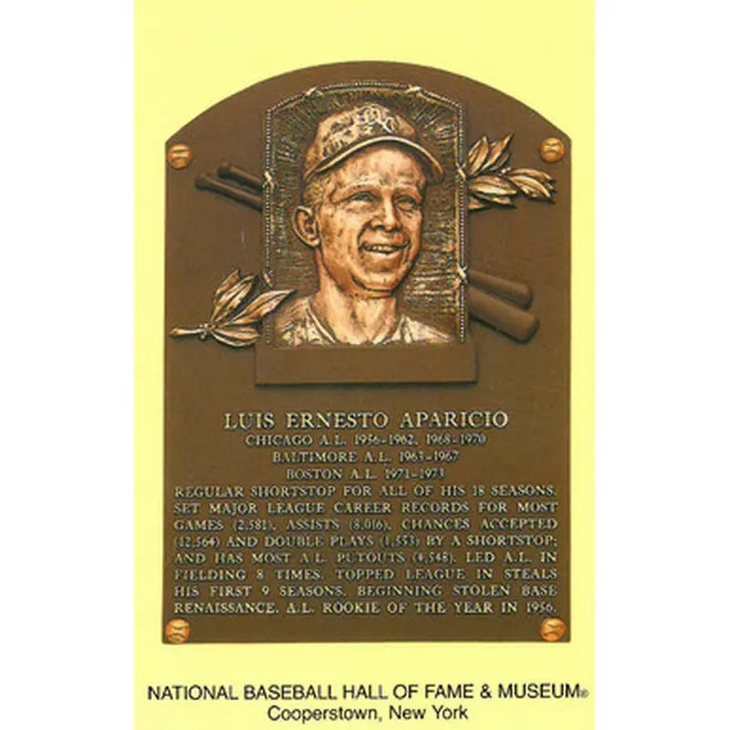 Luis Aparicio Baseball Hall of Fame Plaque Postcard 