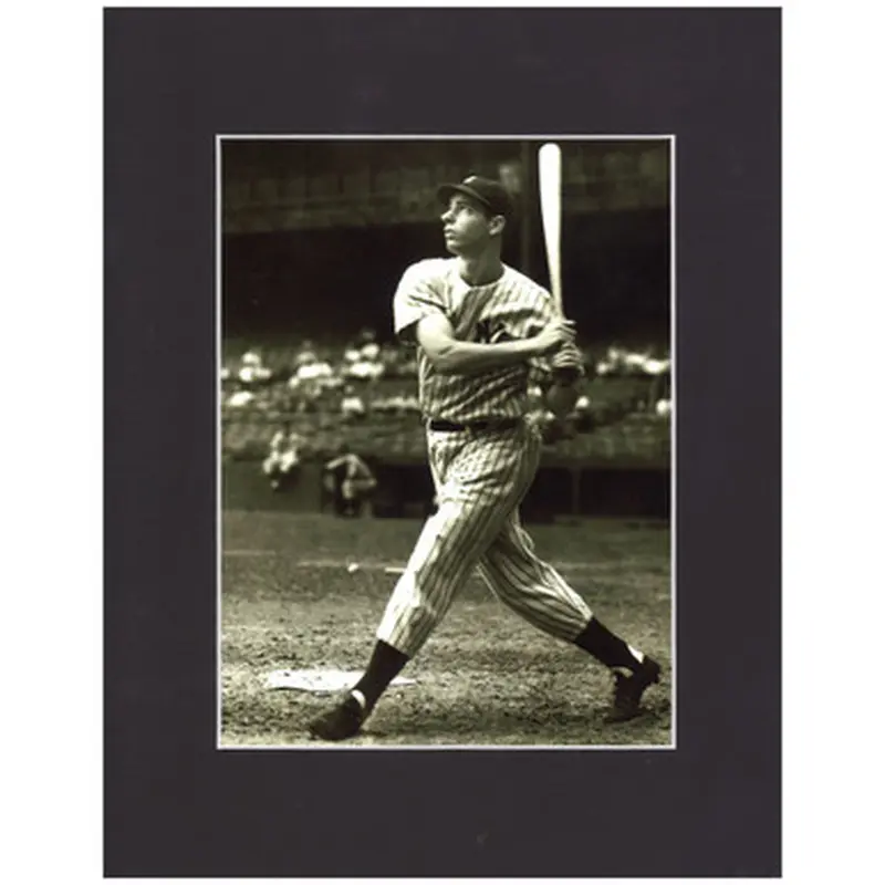 Matted 8x10 Photo- Joe Dimaggio Batting 