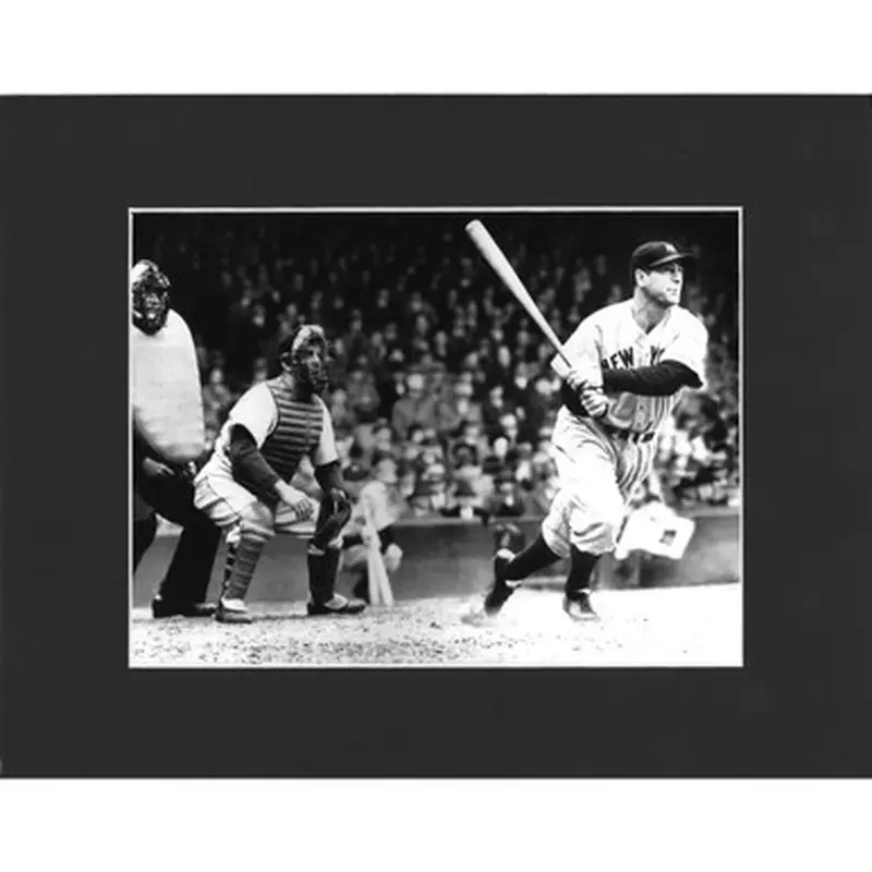Matted 8x10 Photo- Lou Gehrig Batting 