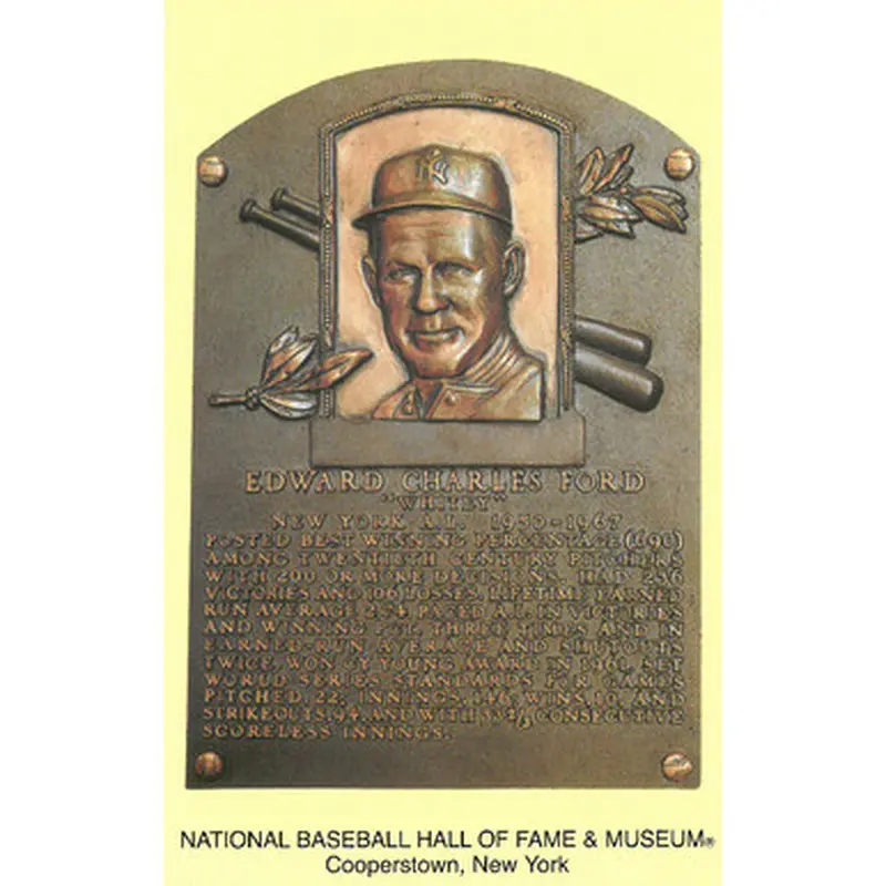 Whitey Ford Baseball Hall of Fame Plaque Postcard 