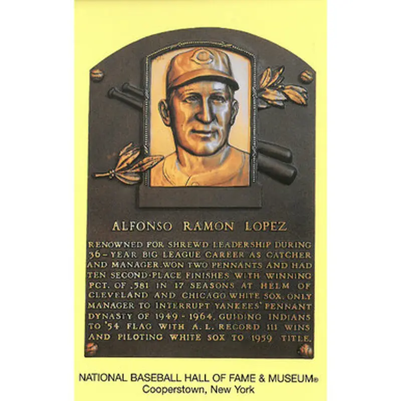 Al Lopez Baseball Hall of Fame Plaque Postcard 