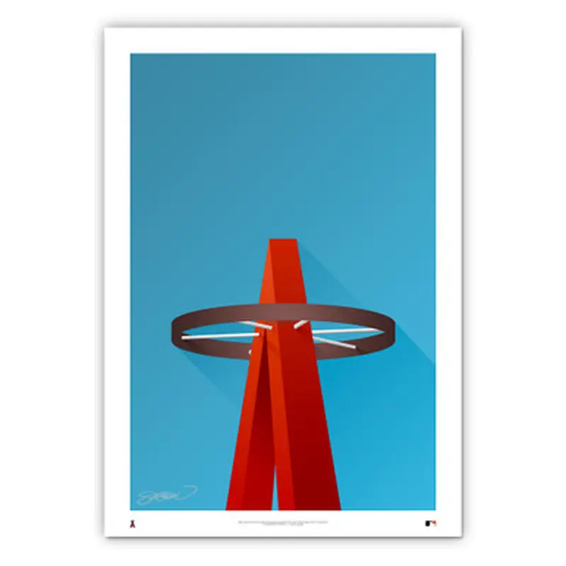 Angel Stadium #1 Minimalist Ballpark Collection 14 x 20 by artist S. Preston 