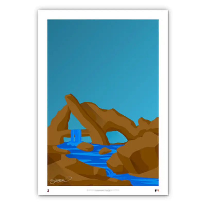 Angel Stadium #2 Minimalist Ballpark Collection 14 x 20 by artist S. Preston 