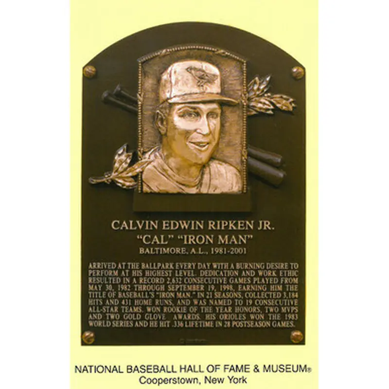 Cal Ripken Jr. Baseball Hall of Fame Plaque Postcard 