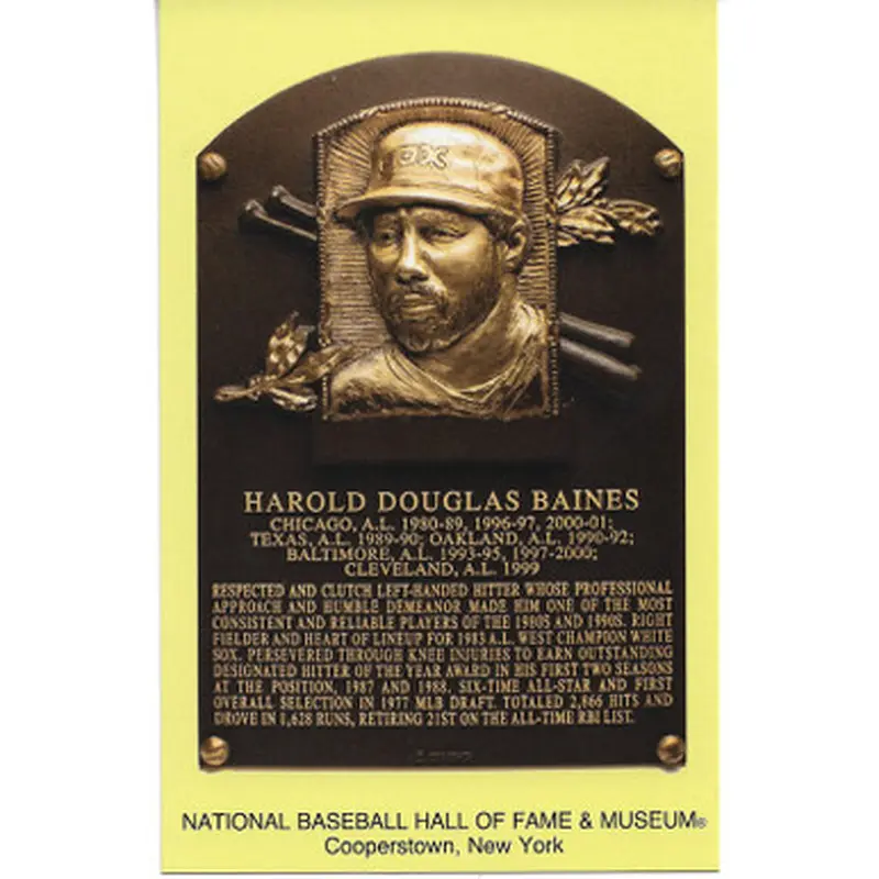 Harold Baines Baseball Hall of Fame Plaque Postcard 