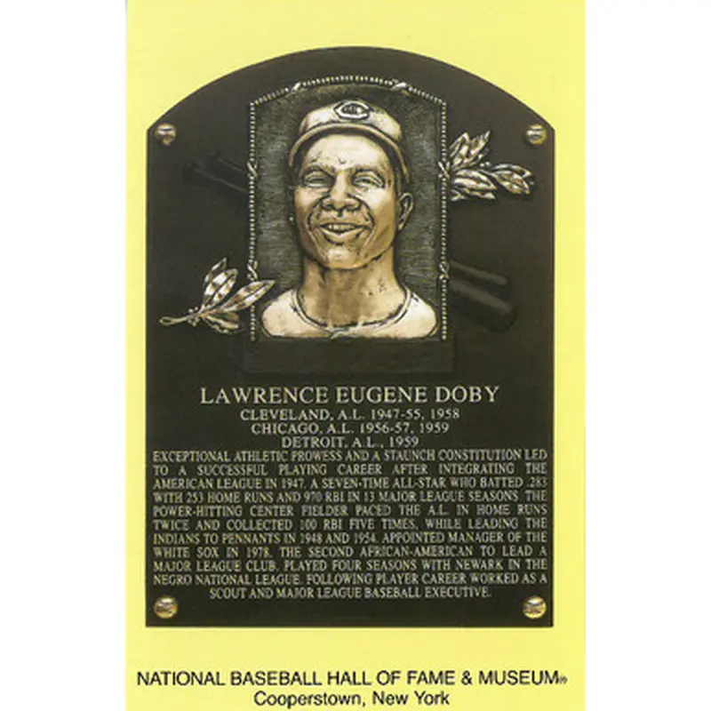 Larry Doby Baseball Hall of Fame Plaque Postcard 