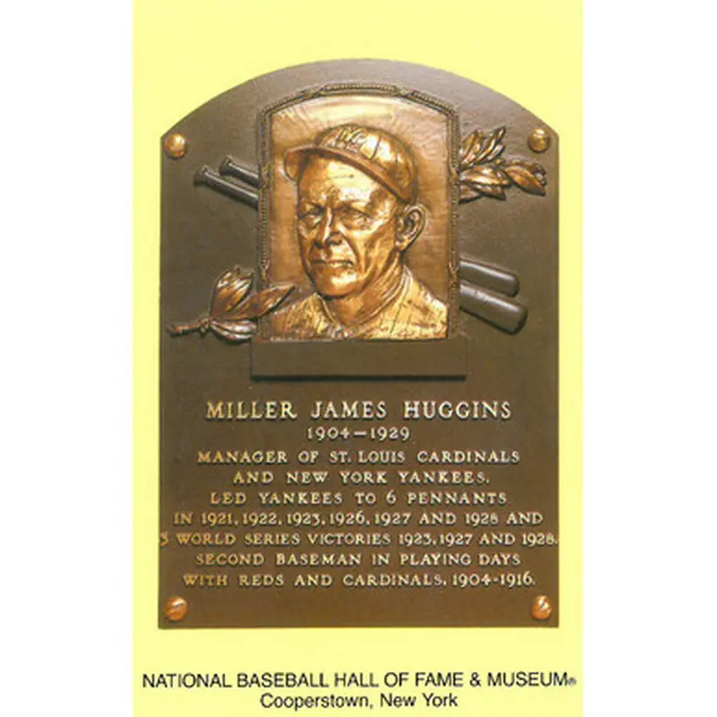 Miller Huggins Baseball Hall of Fame Plaque Postcard 