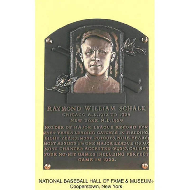 Ray Schalk Baseball Hall of Fame Plaque Postcard 