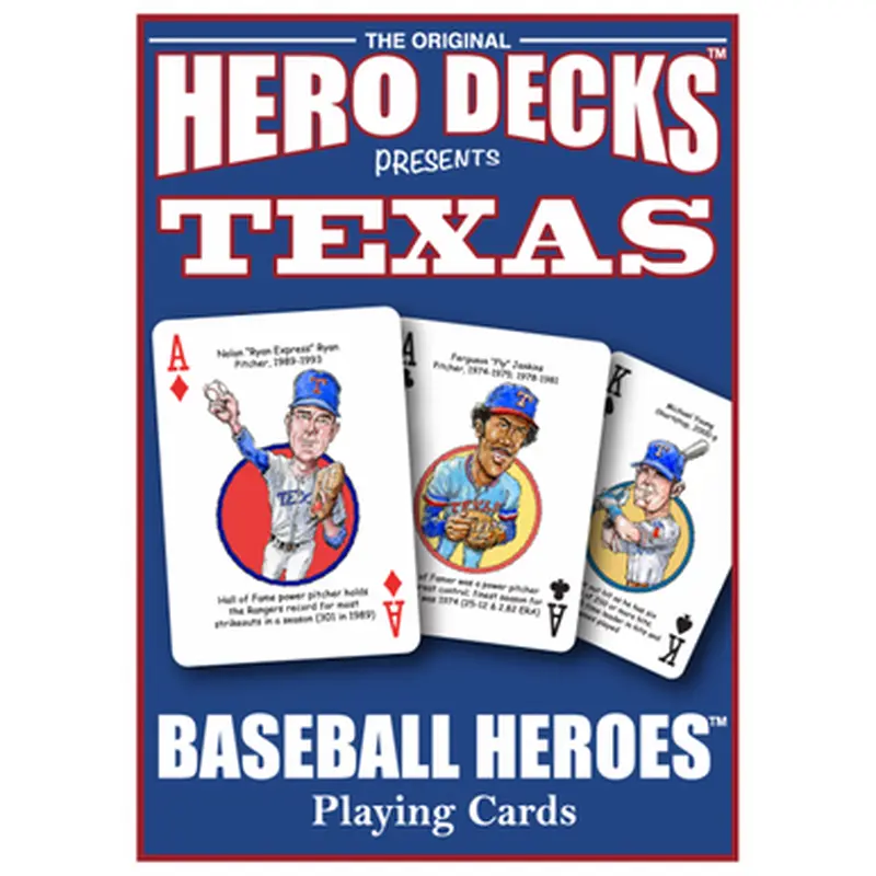 Hero Decks Caricature Playing Cards For Texas Rangers Fans 