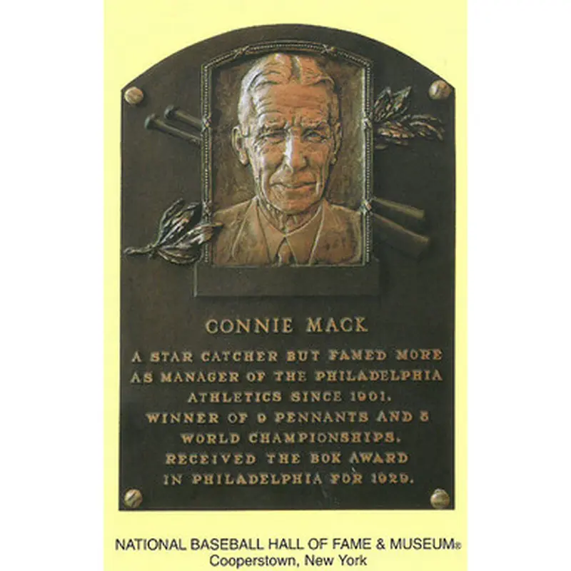 Connie Mack Baseball Hall of Fame Plaque Postcard 