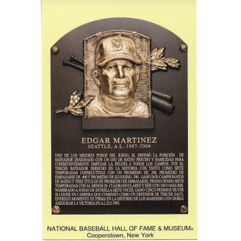 Edgar Martinez Baseball Hall of Fame Plaque Postcard (Spanish) 