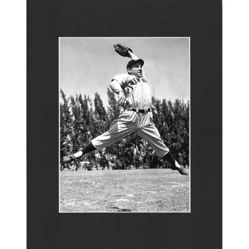 Matted 8x10 Photo- Yogi Berra Catching 