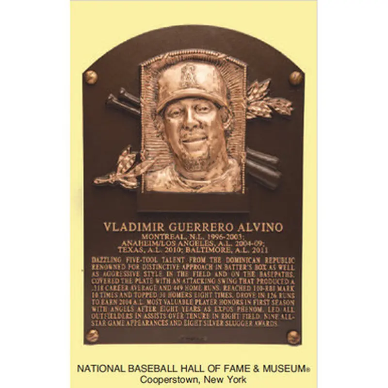 Vladimir Guerrero Baseball Hall of Fame Plaque Postcard (English) 