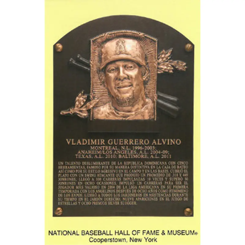 Vladimir Guerrero Baseball Hall of Fame Plaque Postcard (Spanish) 