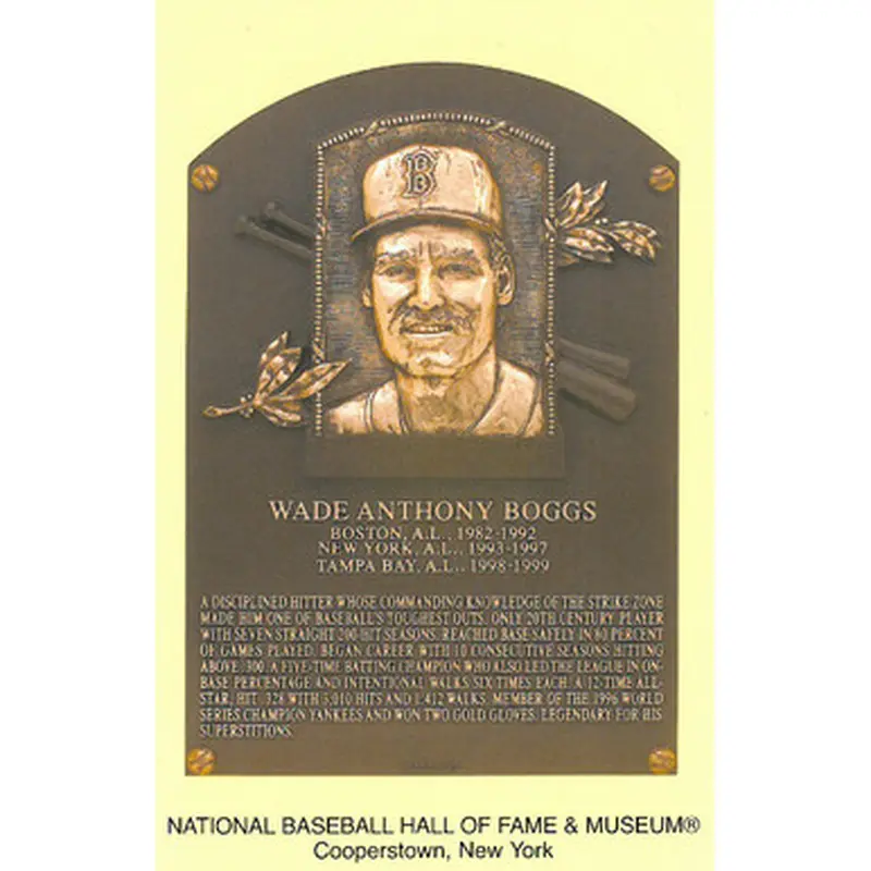 Wade Boggs Baseball Hall of Fame Plaque Postcard 