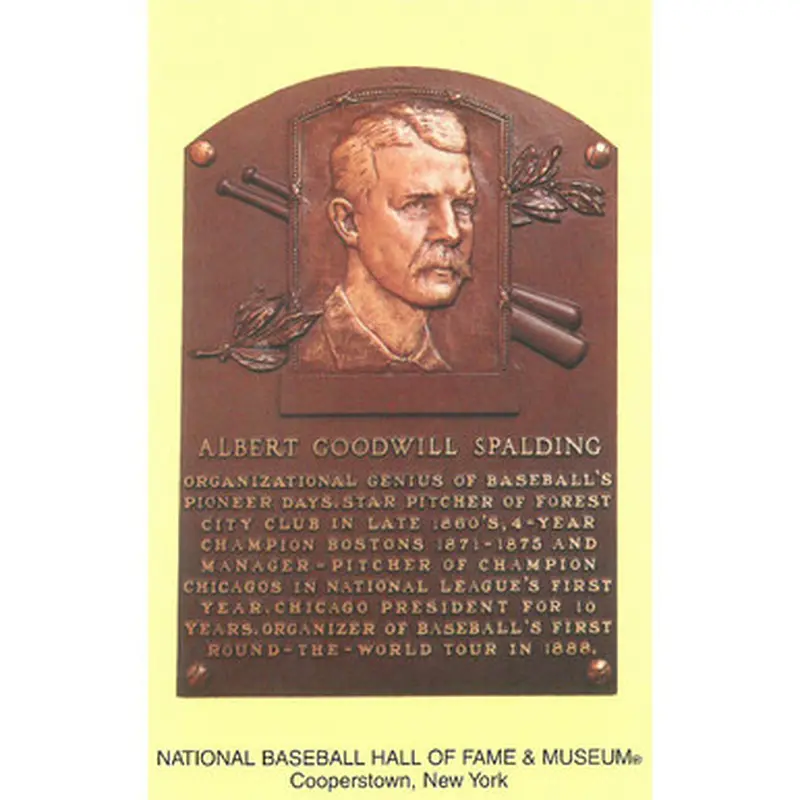 Albert Spalding Baseball Hall of Fame Plaque Postcard 