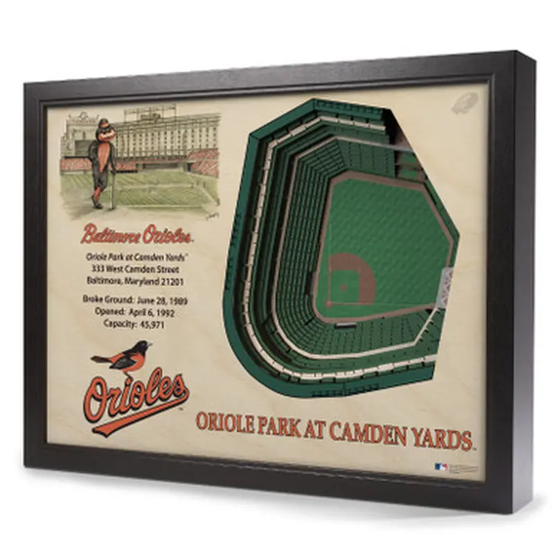 Baltimore Orioles 25 Layer 25 x 19 StadiumViews 3D Wall Art 