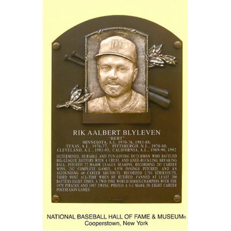 Bert Blyleven Baseball Hall of Fame Plaque Postcard 
