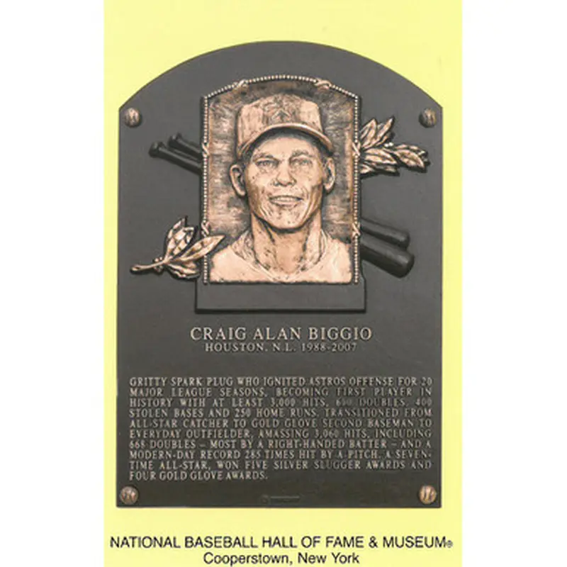 Craig Biggio Baseball Hall of Fame Plaque Postcard 