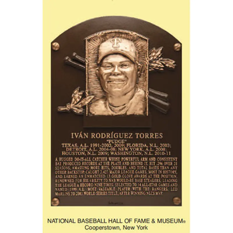 Ivan Rodriguez Baseball Hall of Fame Plaque Postcard (English) 