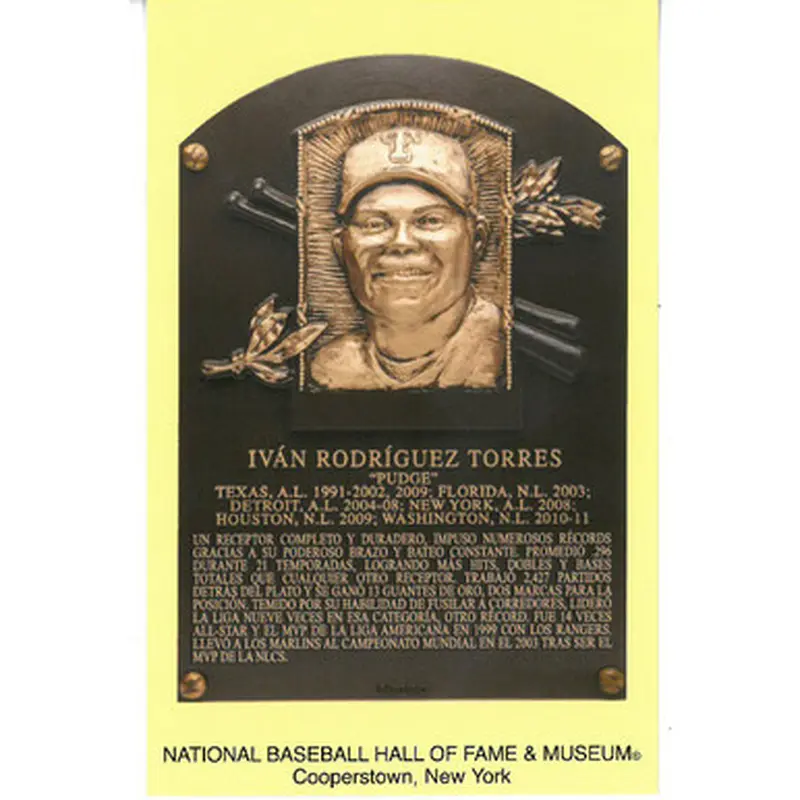 Ivan Rodriguez Baseball Hall of Fame Plaque Postcard (Spanish) 