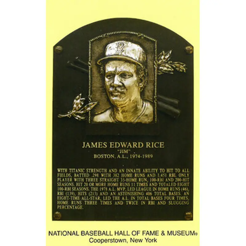 Jim Rice Baseball Hall of Fame Plaque Postcard 