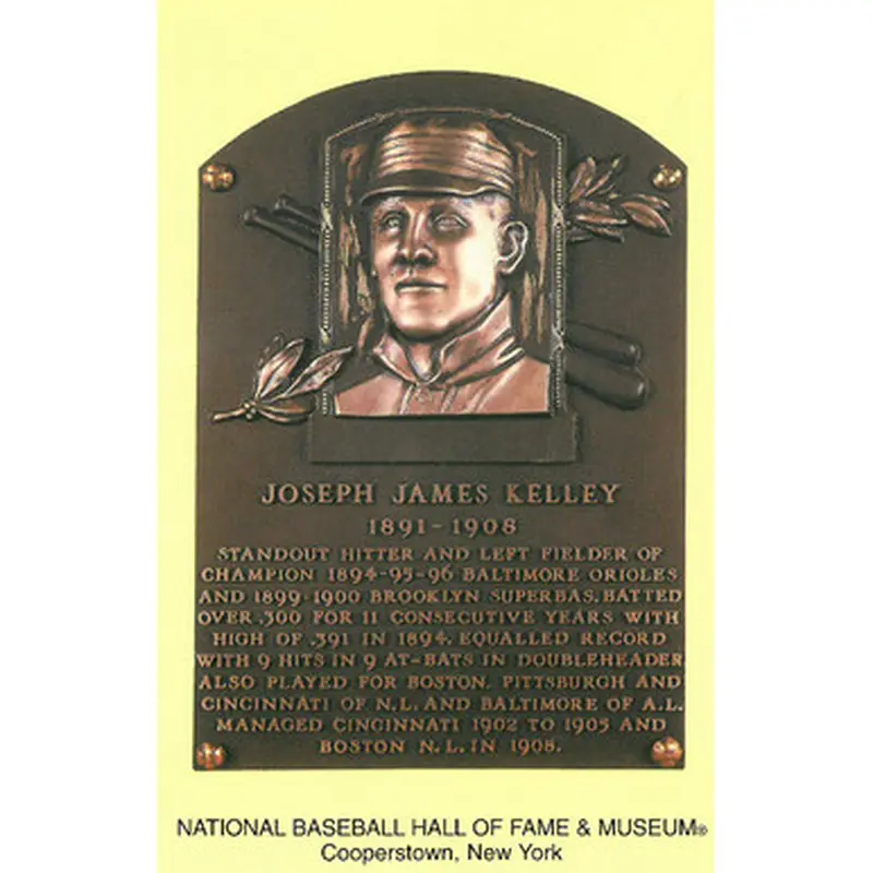 Joe Kelley Baseball Hall of Fame Plaque Postcard 
