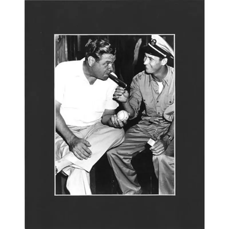 Matted 8x10 Photo- Babe Ruth and Ted Williams 