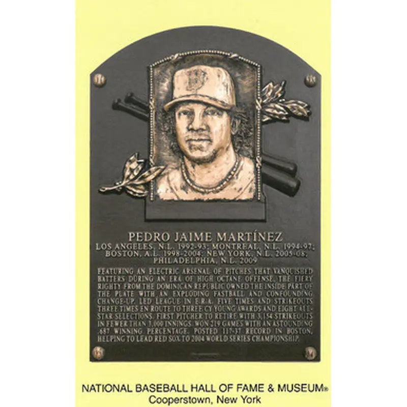 Pedro Martinez Baseball Hall of Fame Plaque Postcard 