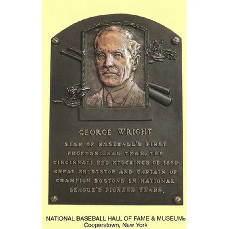 George Wright Baseball Hall of Fame Plaque Postcard 